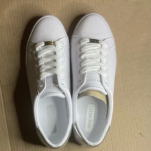 Nine West- Best Casual Sneakers (White with Silver Trim) 10M